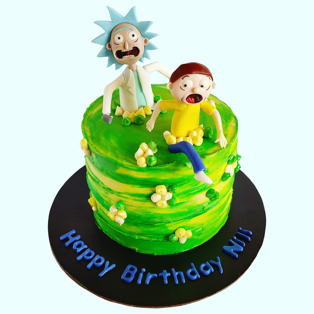 rick and morty tv show cake