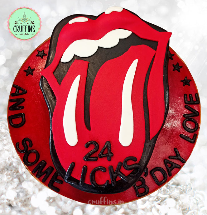 rolling stones tongue logo cake