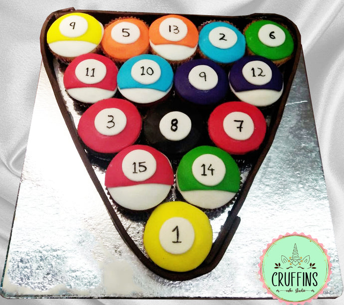 snooker balls cupcakes