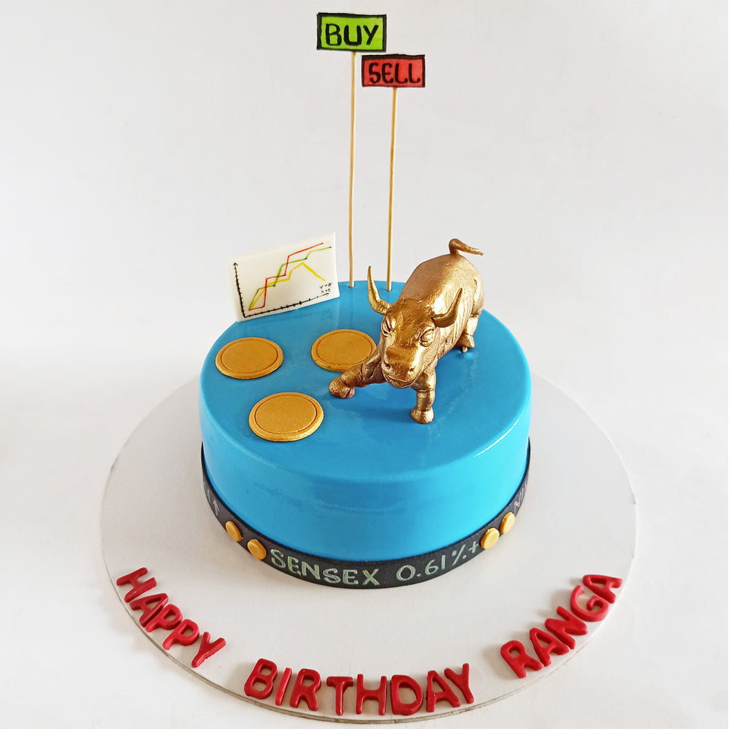 stock market money theme cake