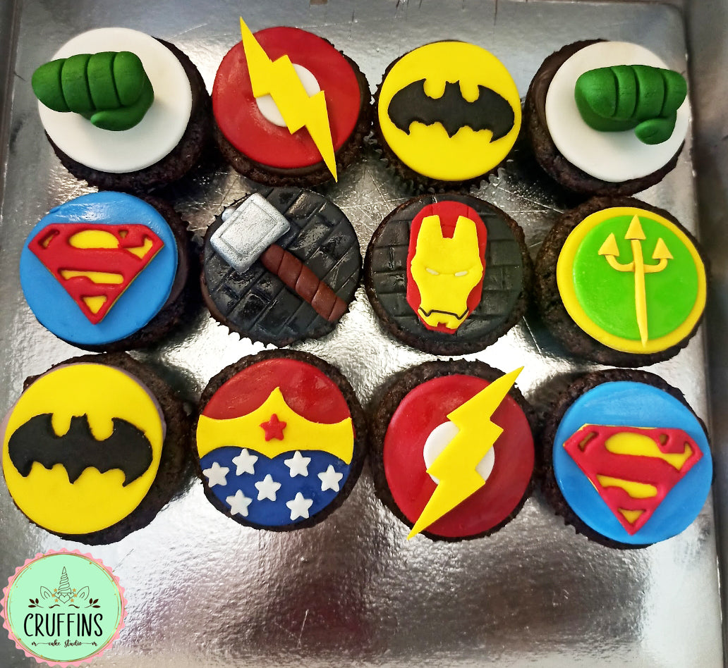 avengers superhero theme cupcakes