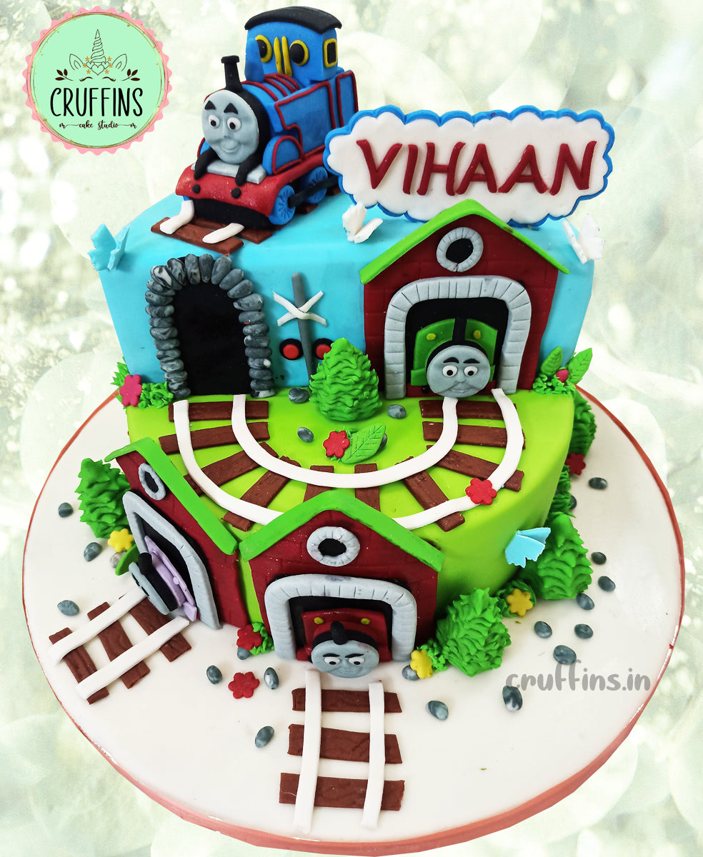 Thomas Train Theme Two Tier Cake