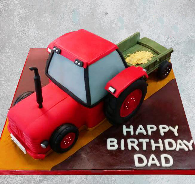 tractor truck theme cake
