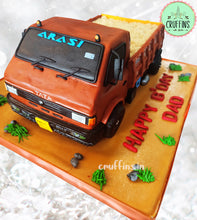 Load image into Gallery viewer, truck theme cake front view
