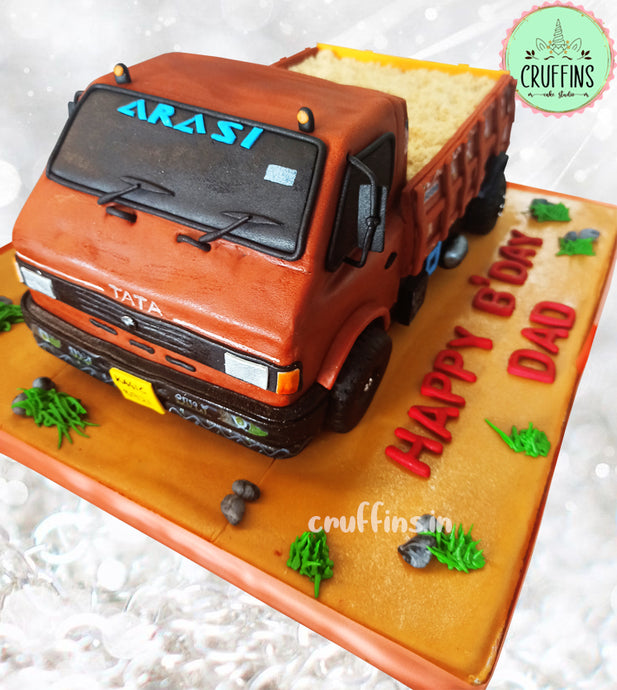 truck theme cake front view