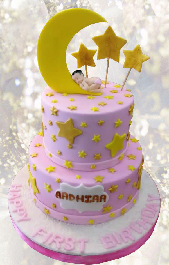 twinkle twinkle little star two tier cake