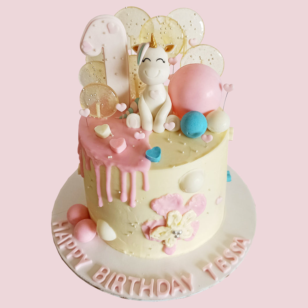 unicorn first birthday cake