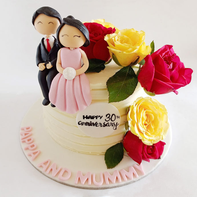 wedding anniversary couple cake