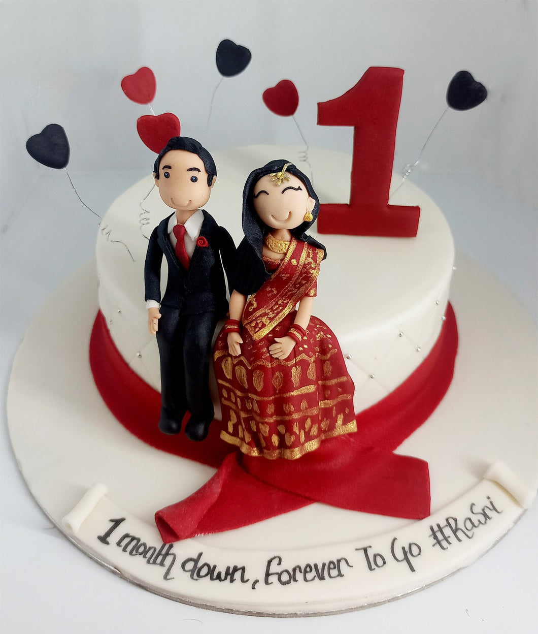 wedding anniversary couple cake