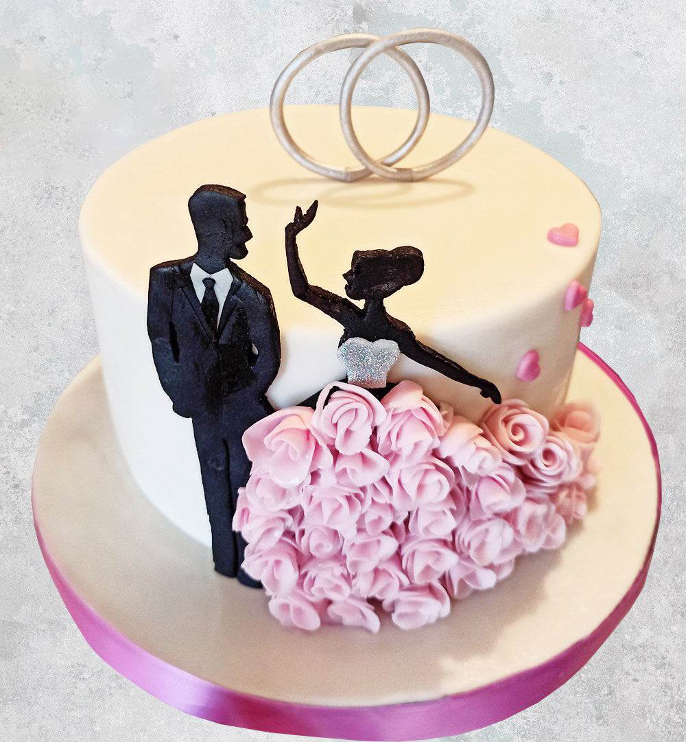 Wedding Couple Ring Ceremony Theme Cake